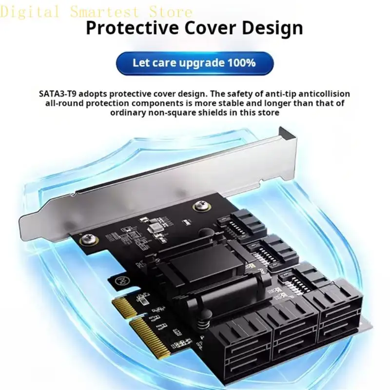 데스크탑 컴퓨터 및 서버용 85AA 9포트 SATA3 0 PCIE 확장 카드 RTL9101 6Gbps 고속 전송