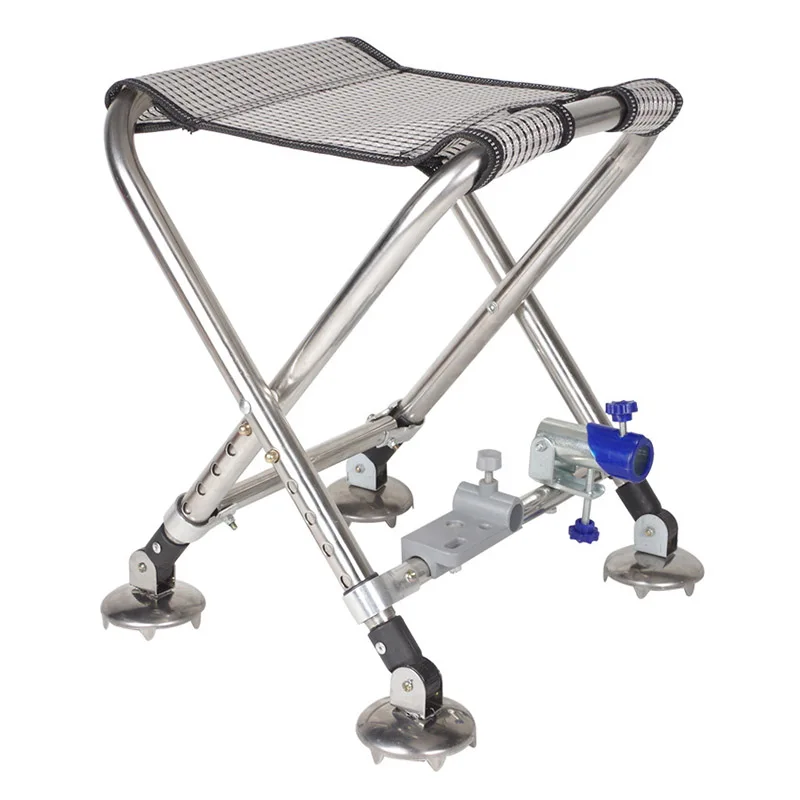 Adult Mini Fishing Chair Seating Foldable Outdoor Stainless Steel All-terain Light Weight Legs Adjustable Portable Fishing Gear folding chair fishing accessory fishing chair tray