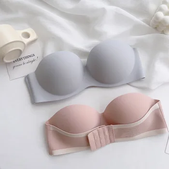 Summer Anti Slip Strapless Invisible Sexy Bra Women's Wedding Dress Beautiful Back Gathering Bra Seamless Comfort Bras Lingerie 1