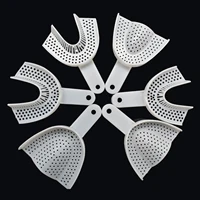 6pcs/set Dental Plastic Tray Without Mesh Dental Impression Trays Dentist Tools Dentistry Lab Material Teeth Holder