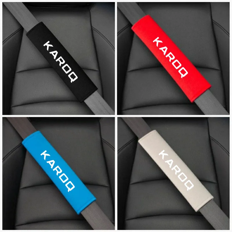 

Cotton Car Seat Belt Safety Belt Shoulder Protector Cover For Skoda Karoq NU7 Leather Carbon Fiber Decor Decal Threshold Tuning