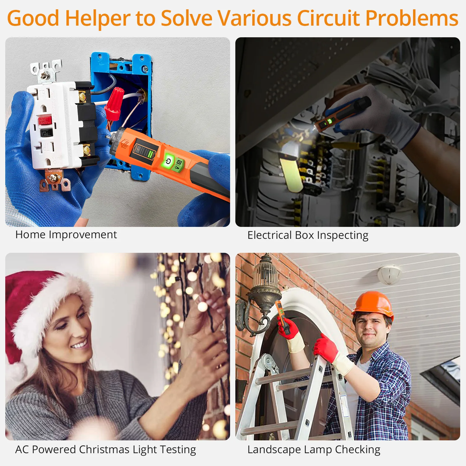 Penna Rilevatore Tensione Neoteck - Tester Senza Contatto, Doppia Sensibilit&agrave; 12-1000V, Con LED E Allarme