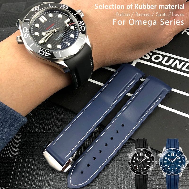 

Ремешок силиконовый для часов Omega Watch Seamaster 300, 20/22/19/21 мм