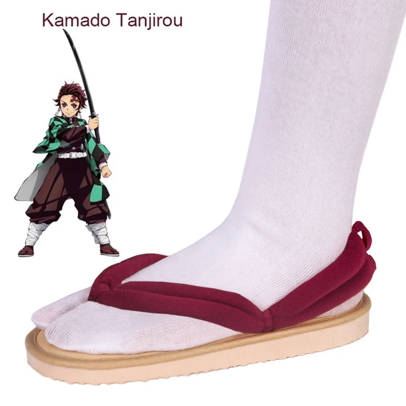 Hotsale Anime Démon Gyilkos kimetsu nincs yaiba cosplay Halloween kamado nezuko cosplay clogs Kimonó flip-flops geta Papucs cipők