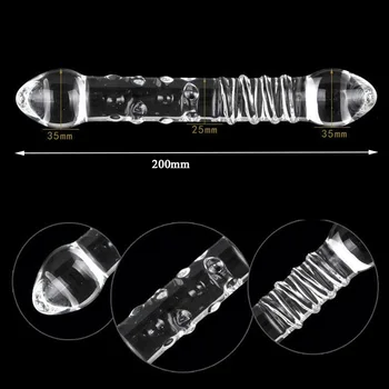 Custom Double Headed Dildo Pyrex Glass Crystal Fake Penis Anal Butt Plug Female Male Adult Masturbation Sex Toy for Women Men Gay Double Headed Dildo Pyrex Glass Crystal Fake Penis Anal Butt Plug Female Male Adult Masturbation Sex