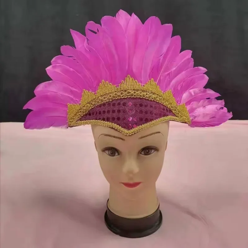 Bunter Feder kopfschmuck neue kopf montierte feder farbene Kopf bedeckung verstellbarer Haupt kopfschmuck Kostüm party – Detail 11