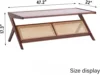Coffee Table, Glass Nightstand Side Table, Boho Wooden End Table with Storage for Living Room,Dining Room, Tea 2