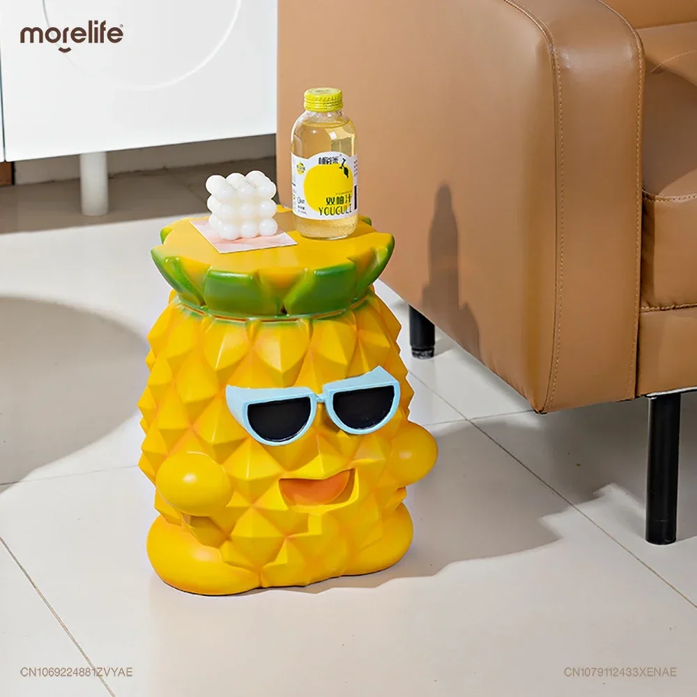 

Creative Cute Cartoon Pineapple Coffee Table Instagram Living Room Resin Shoe Changing Stool Decoration Small Bench Furniture