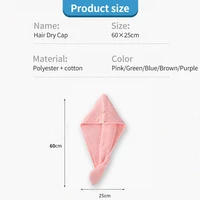1pcs Women Hair Drying Hat Microfiber Quick-dry Hair Towel Cap Hat Bath Hat Solid Towel Cap Super Absorption Turban Bath Cap 6