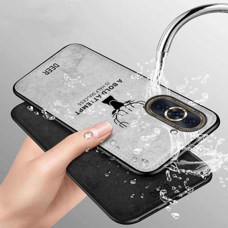 Luxury PU Woven Fabric Phone Case with Shockproof Silicone Bumper