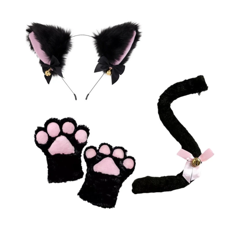 KOMUNJ Kattenoren hoofdband, kattenhaarbanden haaraccessoires, voor meisjes en dames, kostuum, feestdecoratie, 1 stuk