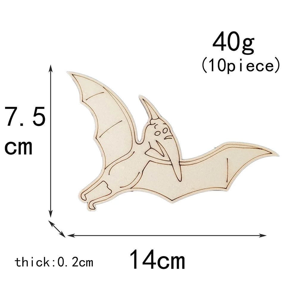 10 stücke Holz Dinosaurier Handwerk DIY Malerei Holz Ornamente Für Kinder Dinosaurier Geburtstag Party Dekoration Kindertag Geschenke – Detail 9