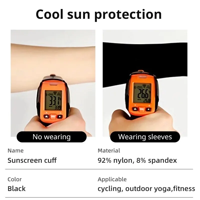 1 Pair Summer Finger Sleeve Ice Cool Wearing High Elastic Elbow Spring Outdoor Riding Fingerless Fishing Custom Ice Silk Sleeve finger sleeves