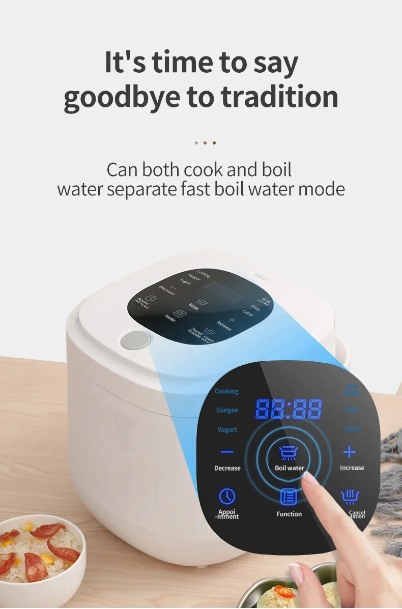 Description Picture 4 of item2L 12V 24V Mini Rice Cooker Electric Heating Lunch Box Portable Thermostat Food Steamer Multi Electric Cooker For Car Truck