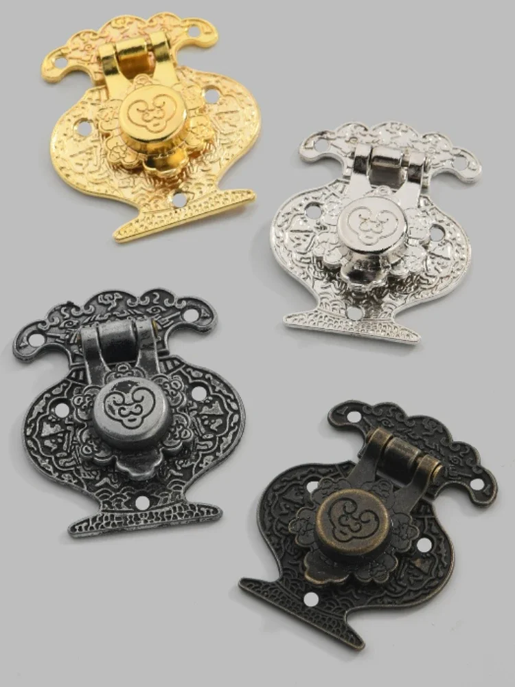 1pcs retro buckle antique case bag alloy wine box Antique lock buckle retro alloy rich vase wooden box latch hook kit