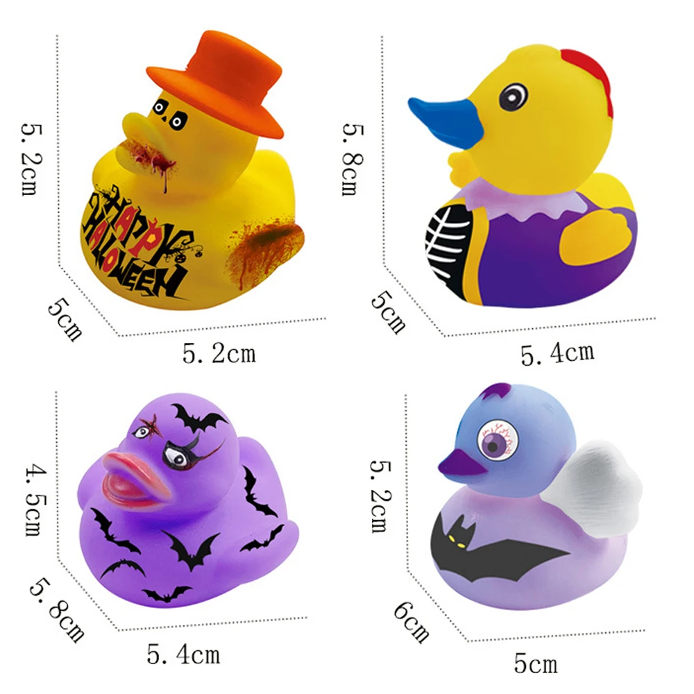 Montessori Toys 10PCS New and Cute Children's Birthday Gifts Baby Bath Items Halloween Rubber Duck Pools Water Fun Hobbies 5