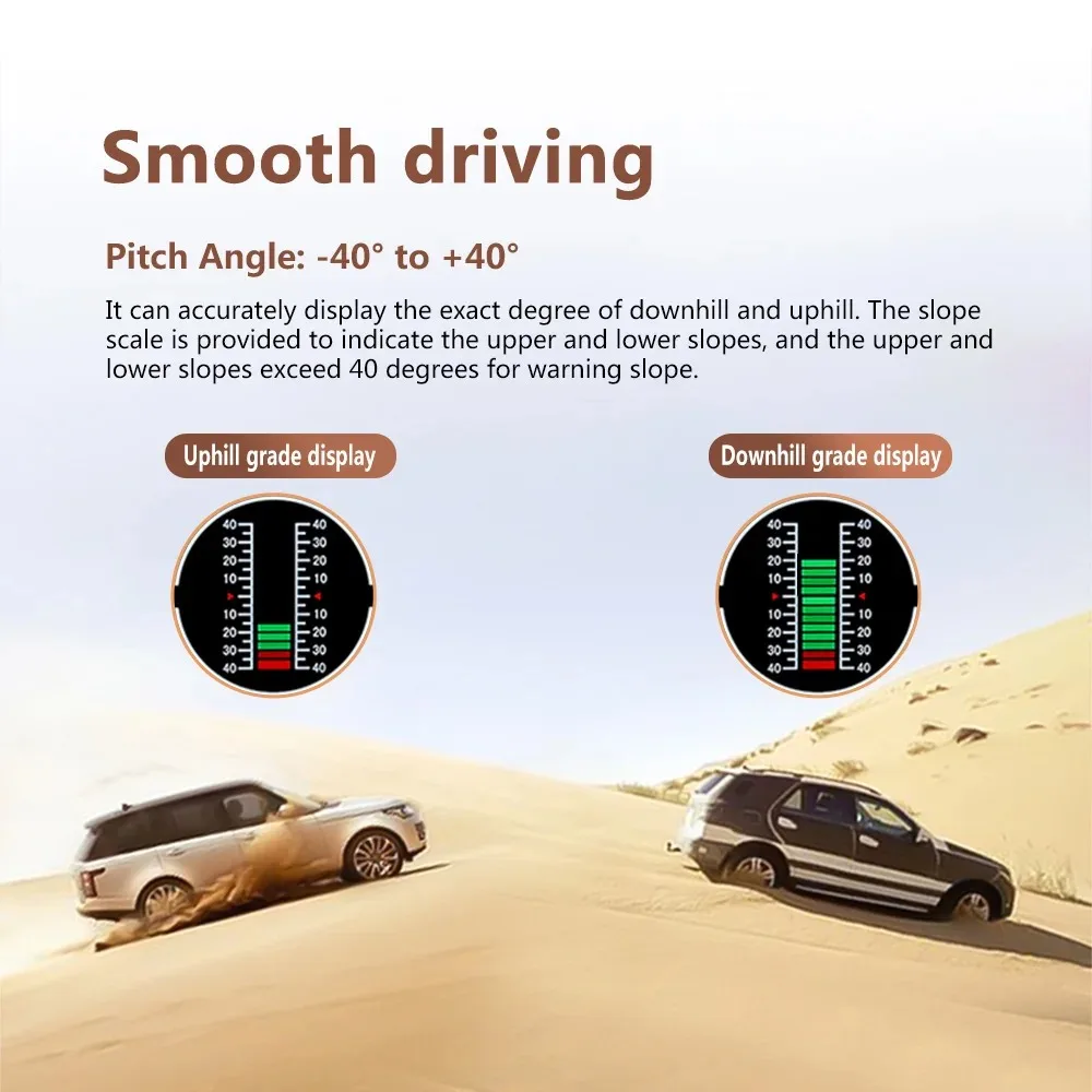 X90 GPS 속도 PMH KMH 스마트 경사계 자동차 나침반 HUD 피치 틸트 각도기 시계 위도 경도 12V