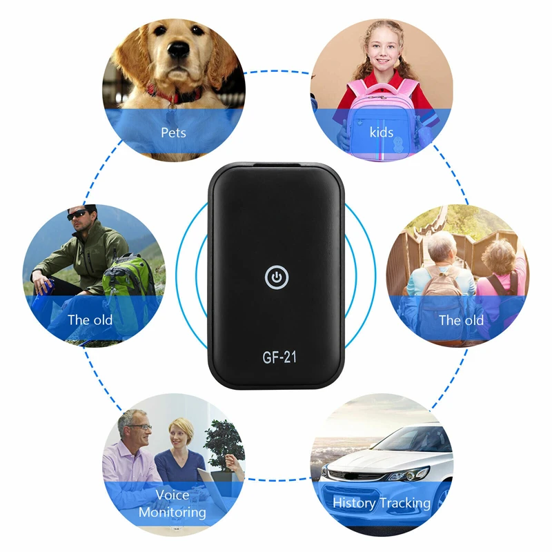 GF21 Car GPS Tracker Mini GSM Real Time Tracking Device Portable Vehicle Locator Anti-Lost Recording Compact Tracking Locator