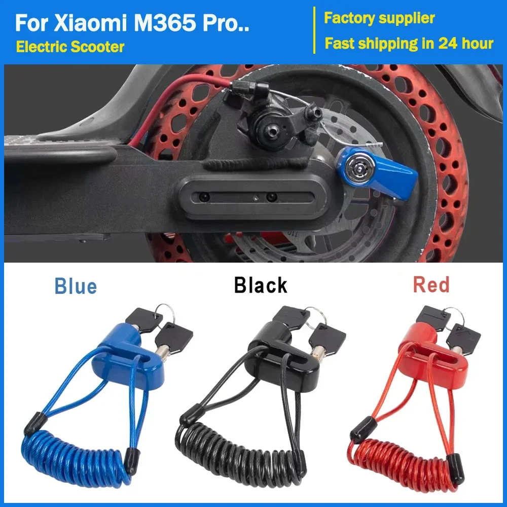 Red/Blue/Black Durable Anti-theft Brake Disc Disk Rotor Safety Lock for Iconic Brand M365 Pro 1S Electric Scooter with Storage Line