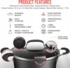 Set – 23 Piece –Black Multi-Sized Cooking Pots with Lids, Skillet Fry Pans and – Reinforced Pressed Aluminum M 3