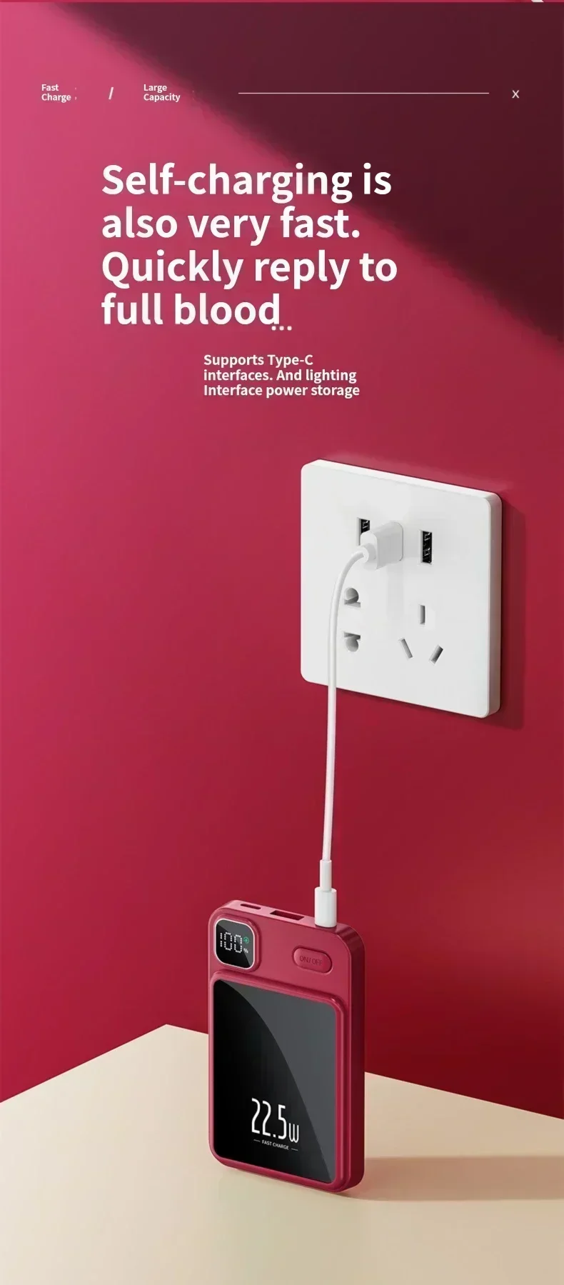 New Magnetic Power Bank for IPhone Magsafe Xiaomi 10000mAh Qi Wireless Charger Portable Fast Charging PowerBank External Battery