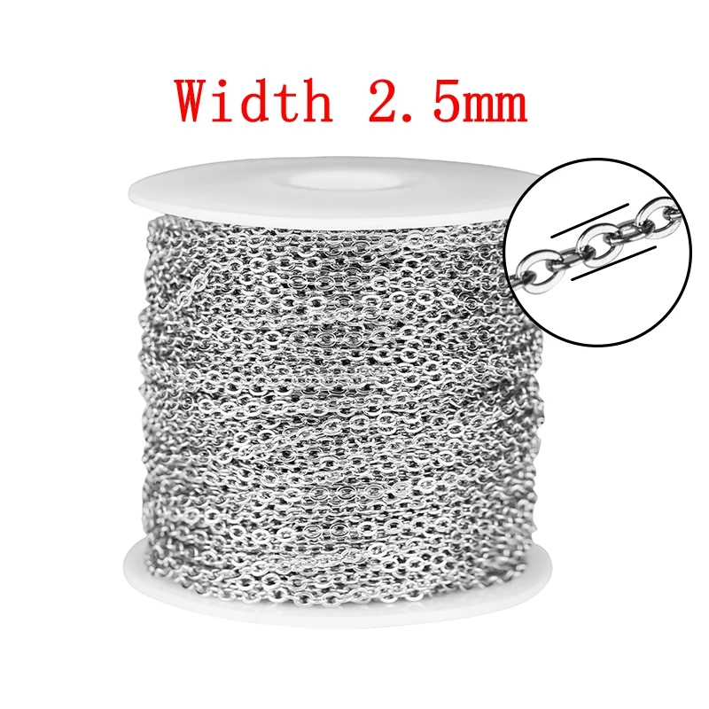 Stainless Steel Rose Gold Link Chain Necklace - 2 Meters, 1-3mm, Bulk for DIY Jewelry Making Supplies Wholesale