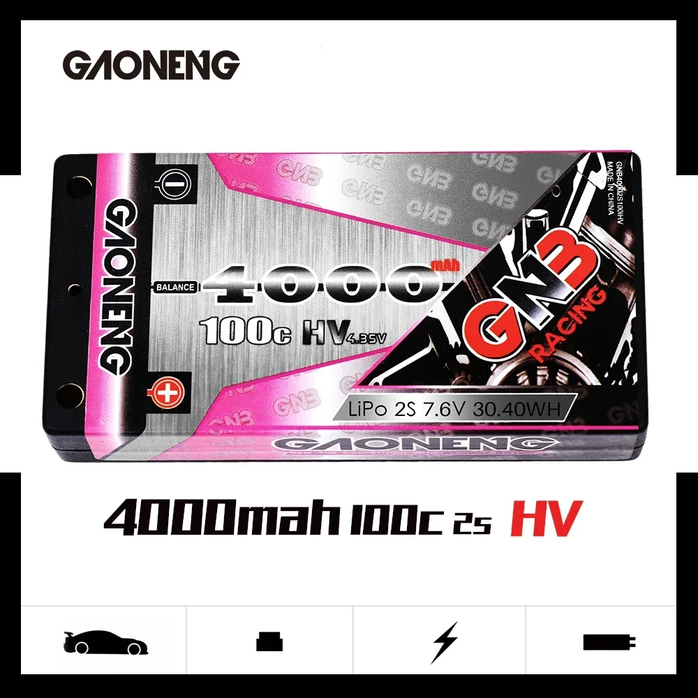 Batterie LiPo 2S 7.6V 4000mAh 100C HV pour RC - XT60/EC5/T Plug