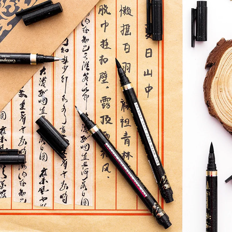 Pratical Fine Durable Tip Caligraphy Pen Pigma Art Marker Drawing Sketch Archival Black Ink Brush Art Supplies Stationery Supply