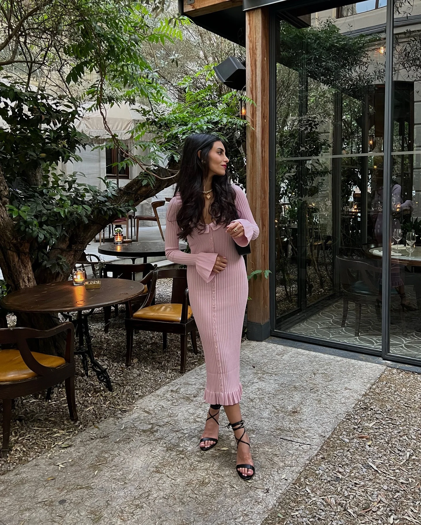 Knit Fashion Ruffled Maxi Dress Women Ribbed Slim Scoop Neck Elegant Knitwear Party Dress Gown Female Long Dress Autumn