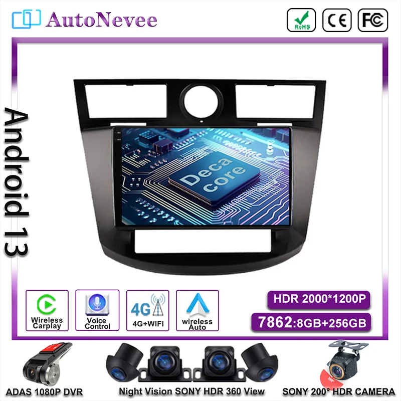 

Мультимедийный автомобильный плеер Android 13 для Chrysler Sebring 3 JS Cirrus 2007-2011, Авторадио, навигация, GPS, стерео, QLED экран, DVD