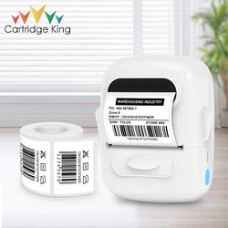 Mini Portable Thermal Label Maker - Wireless DIY Printing with Self-Adhesive Stickers (White)