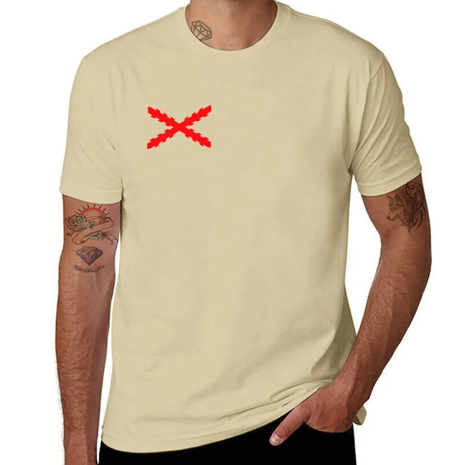 Oversized Burgundy Cross Sublime Fitted T-Shirt