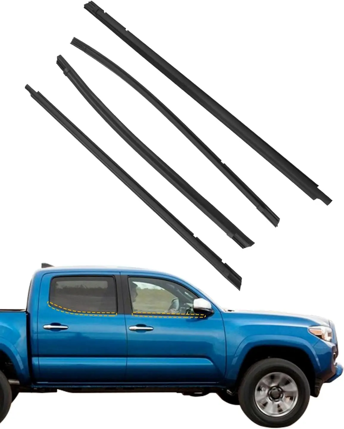 カーウィンドウモールディングトリム 4個入り 車の窓用ゴムシーラントストリップ サイドウェザーストリップ 防水ウェザーストリップ た 車の窓 ウェザーストリップ  4個入り 車用ゴム製ウェザーストリップ 窓ガラス 防水 圧力シールストリップ ために ランサー CY CX ... ウェザーストリップ 4個入り 車窓用ウェザーストリップ 防水 圧力ストリップ シーリングストリップ に適合する サイオン XB 20