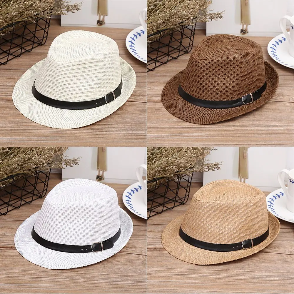 

Воздухопроницаемая Летняя Пляжная джазовая шляпа унисекс, ковбойская фетровая шляпа, соломенная Панама, шляпа от солнца