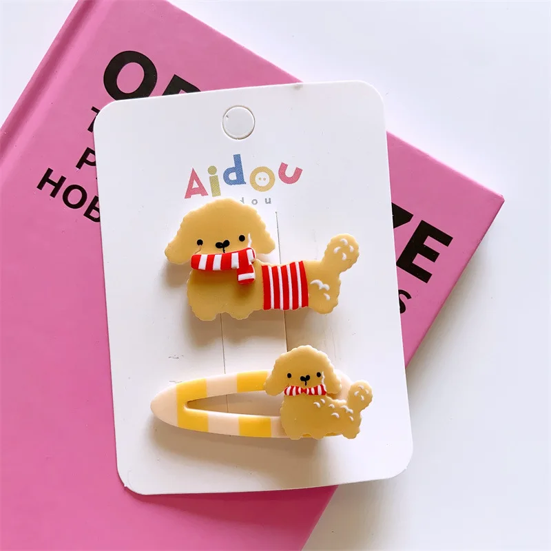 2024 neue 2 Teile/satz Mädchen Acryl Critters Haar Clips Kinder Nette Panda Seite Clip Schöne Welpen Kätzchen Haarnadeln Baby Haar Zubehör – Detail 8