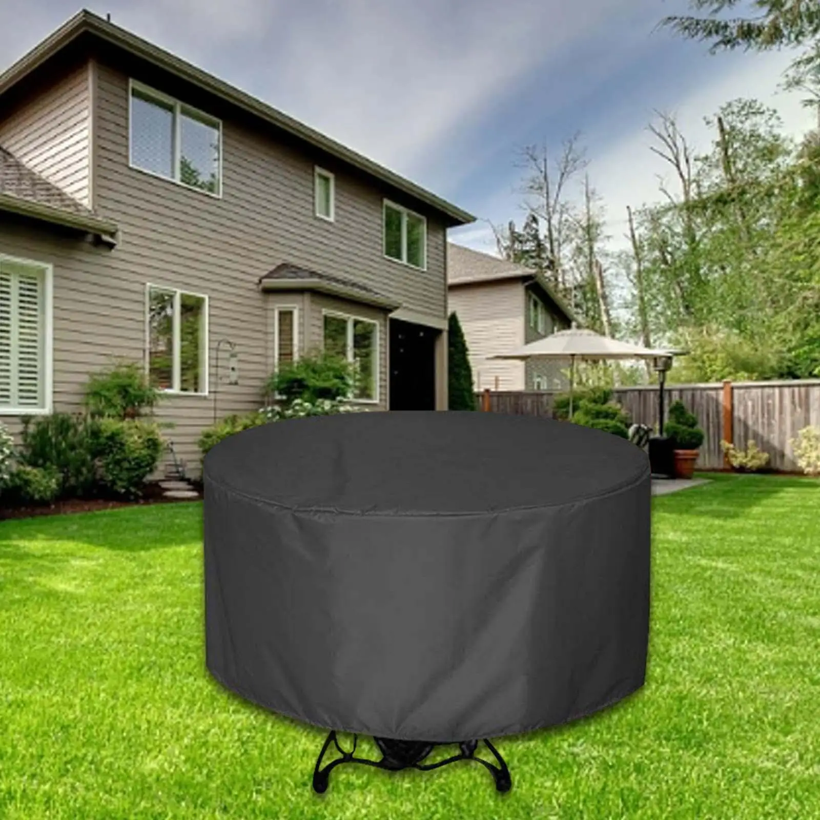 Outdoor Table Cover Round ,Round Patio Table Cover, 210D Oxford Cloth,Outdoor Chair Set Cover for Lawn