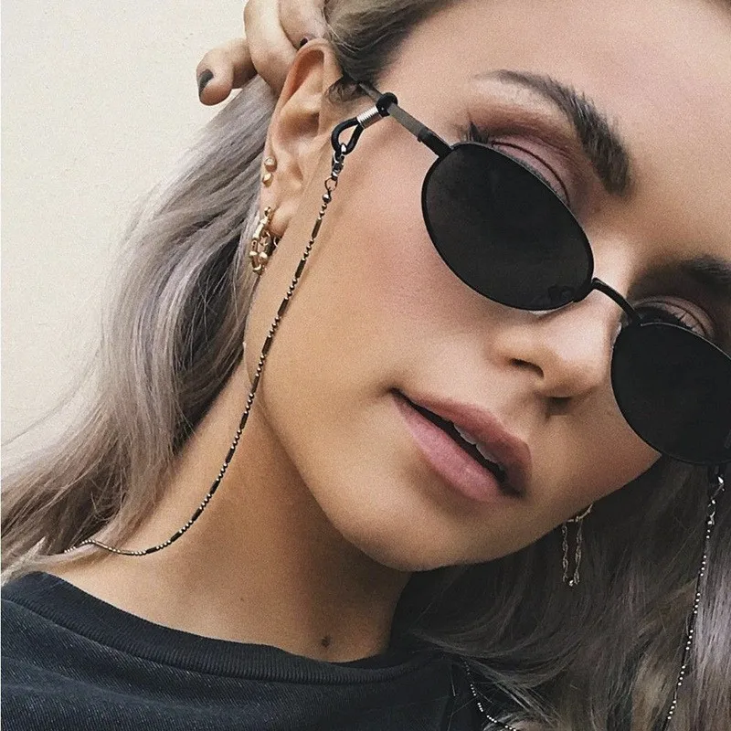 

Fashion Woman Sunglasses Chain Cylinder Bead Chains Anti-Falling Glasses Eyeglasses Cord Necklace