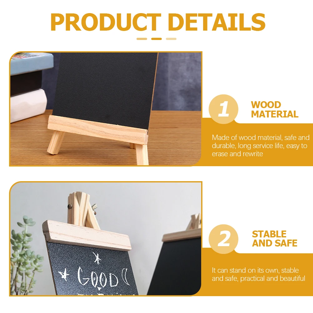 16x29cm Small Chalkboard Sign Board Standing Wooden Chalkboard Wedding Message Sign Tabletop Chalk Boards Menu Standing Frame