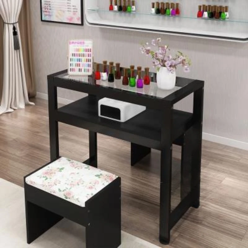 Accent Black Nail Table Nordic Metal Salon Minimalist Manicure Tables Square Professionals Manicure Tafel Salon Furniture CM50ZJ