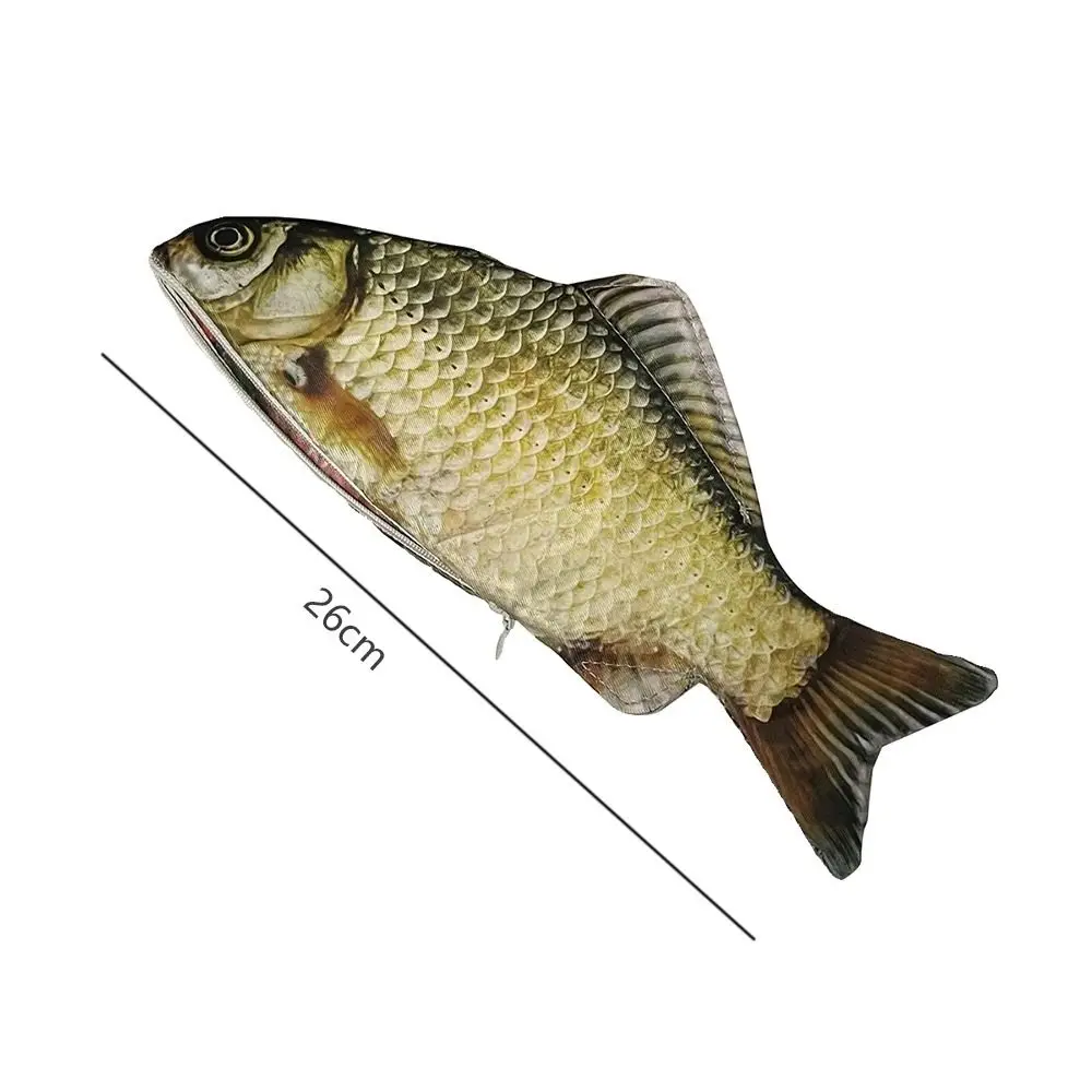 Pencil Case Cartoon Large Capacity Pen Bag Simulated Crucian Carp Multifunctional Stationery Organizer Student