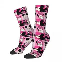 Casual Mickey Minnie Mouse Basketball Socks New Polyester Middle Tube Socks for Women Men Sweat Absorbing