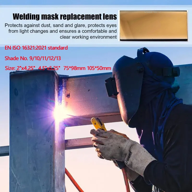 100 Pack Welding Lens Covers 2x4.25 Inch - Clear Protective Shields For Welding Helmets