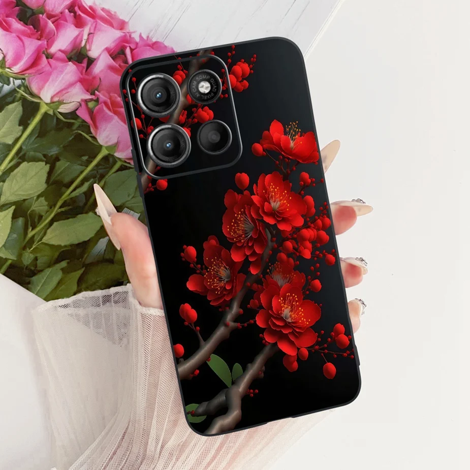 Stylish Flowers Painted Soft TPU Phone Case Cover - Universal Design