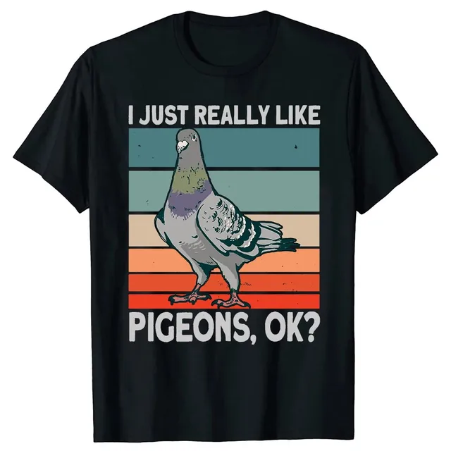 Funny Pigeon Pigeoff Bird Birdwatcher Birdwatching Graphic T-shirt Cute T-shirt Men Women Tshirt Loose Oversized T Shirt 1