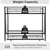 Twin Over Twin Bunk Bed Frame with Trundle,Metal Bunkbed Bedframe with Sturdy Guard Rail and 2 Ladders for Kids/Adults,Can be Di 4