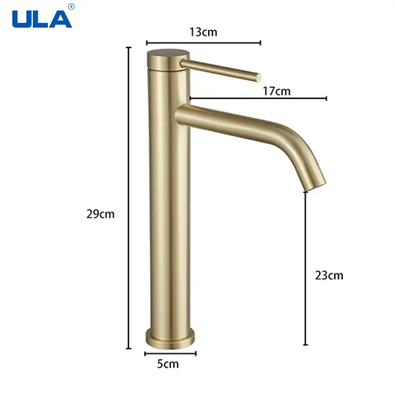 ULA Stainless Steel Basin Faucet Bathroom Faucets Crane Tall Sink Faucet Hot Cold Water Sink Mixer