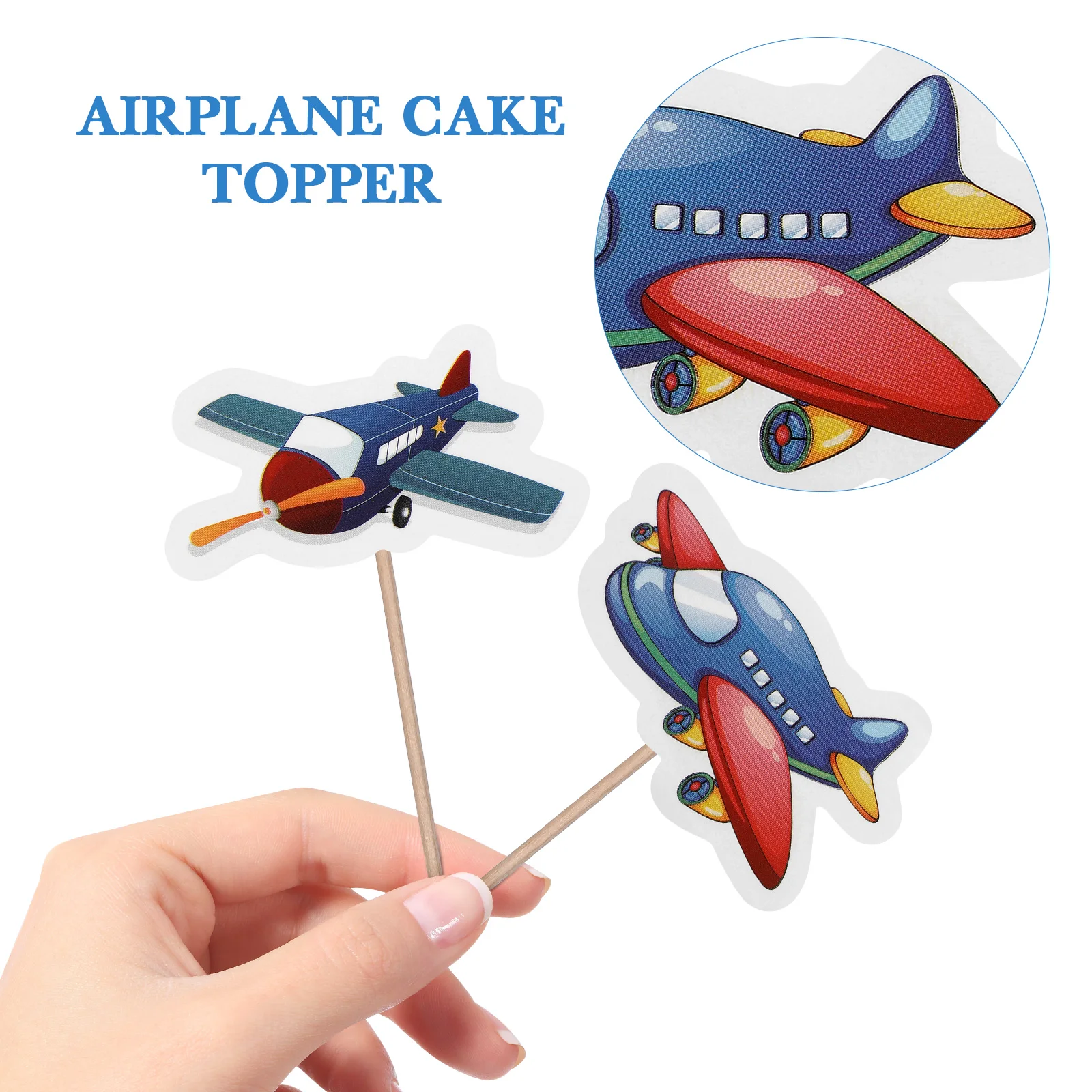 Knana 23-Piece Airplane Cake Topper Set - Birthday Party Decorations For Pilot Theme Cakes & Cupcakes
