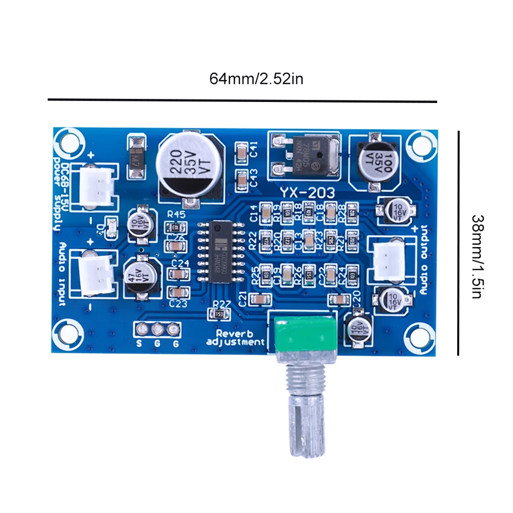 PT2399 Microphone Reverberation Board DC6-15V M65831 Microphone Amplifier Module DC Single Power Supply Microphone Reverb Plate