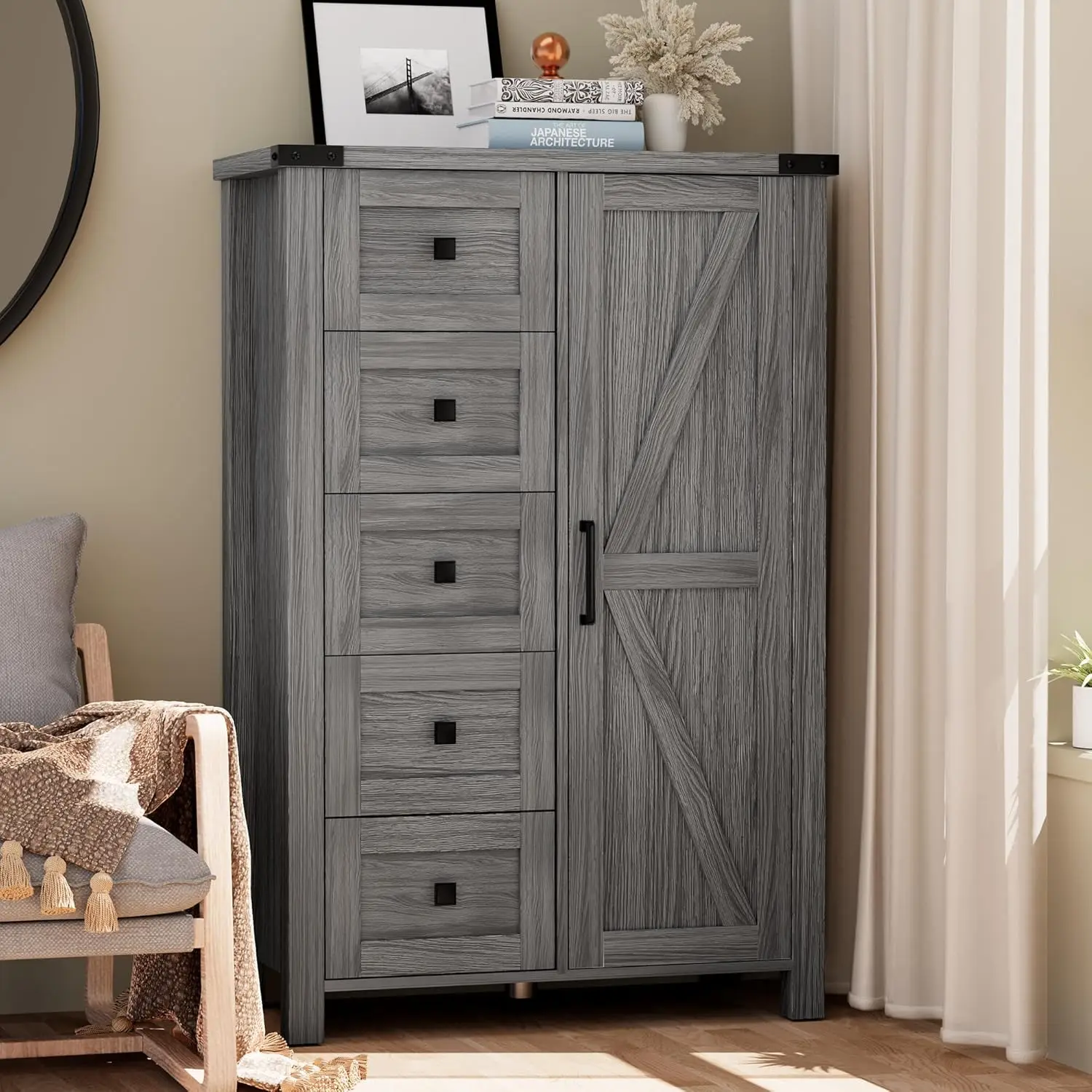 Farmhouse Barn Door Dresser 1