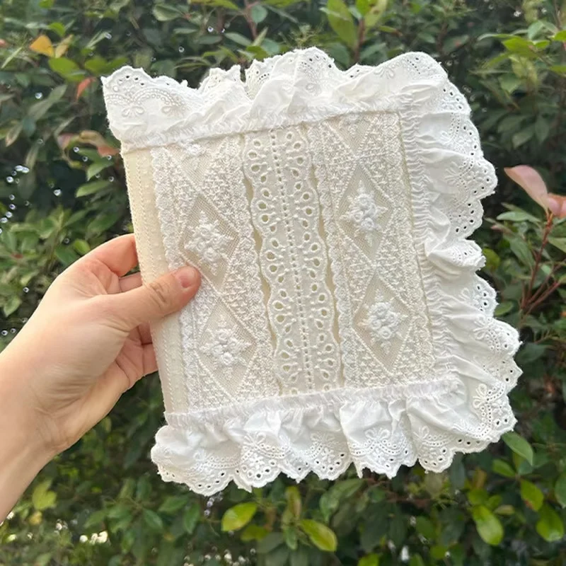 A5 Lace Design High Aesthetic Book Cover - Fabric Protective Jacket